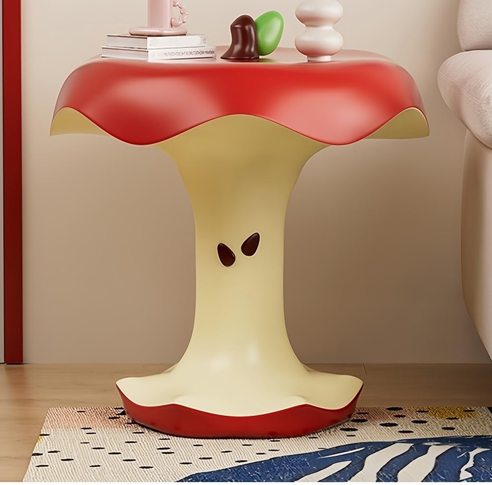 Cute Apple-Shaped Accent Table, Resin Fruit-Shape Side Tables, Small End Tabl...