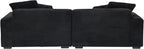 Ball & Cast 104" Modular Sectional Sofa,Cloud Sectional Couch with 4 Pillows,Loveseat Couches W/Deep Seat and Armrest,4 Seater Sectional Sofa for Living Room,Apartment,Corduroy Fabric,Black