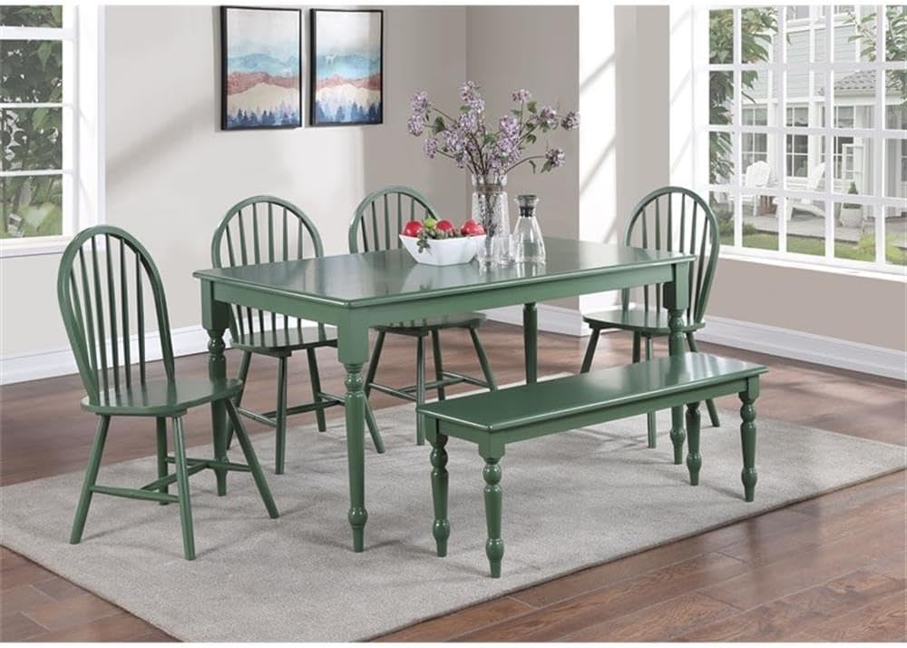 Boraam Windsor Backless Dining Bench - Equistian Green