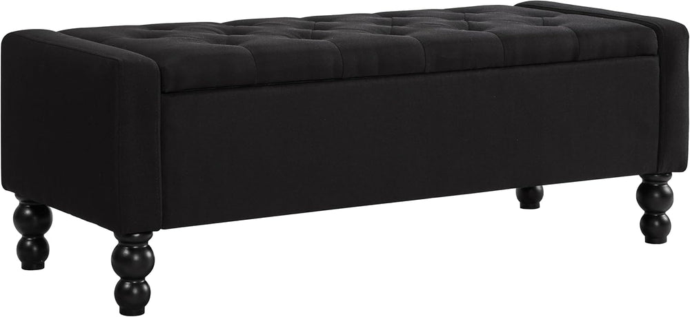 50" W Storage Ottoman Bench with Safety Hinge, Load up to 660 lb Ottoman...