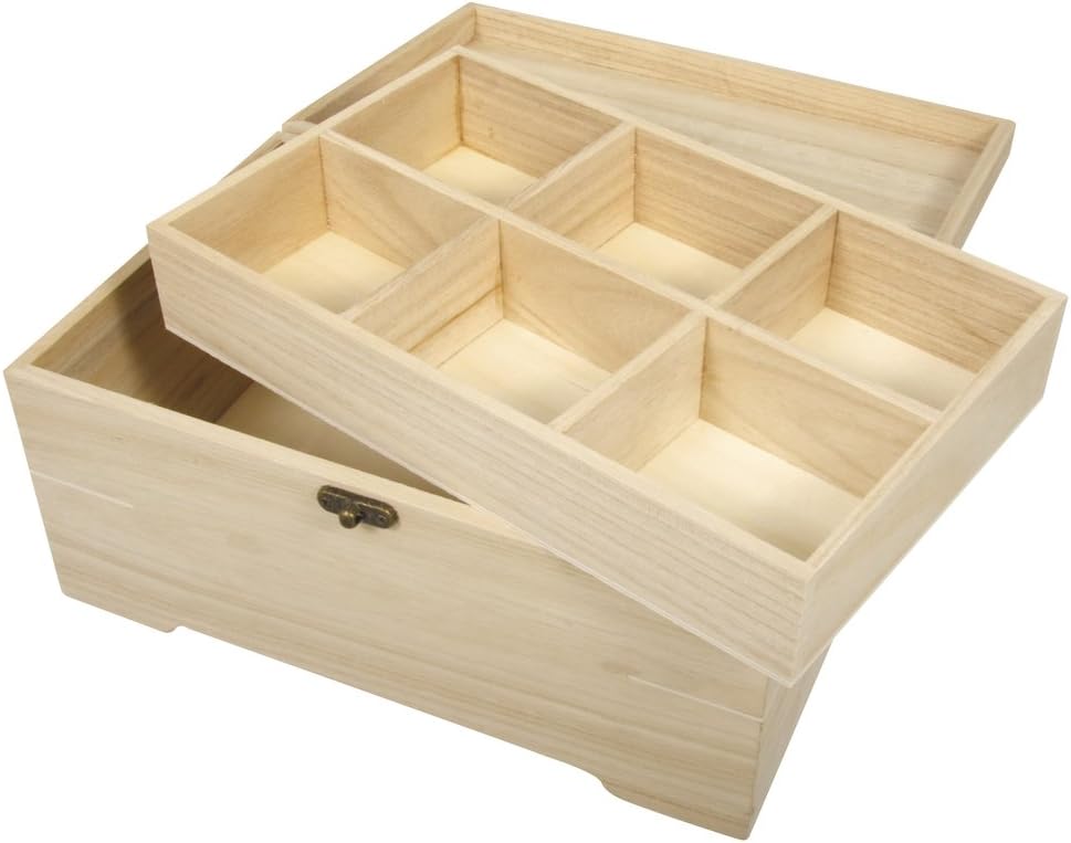 Rayher Wooden Casket with Inset, 2 Parts, 28x18x13,5cm, Multi-Colour, 2.85 x ...