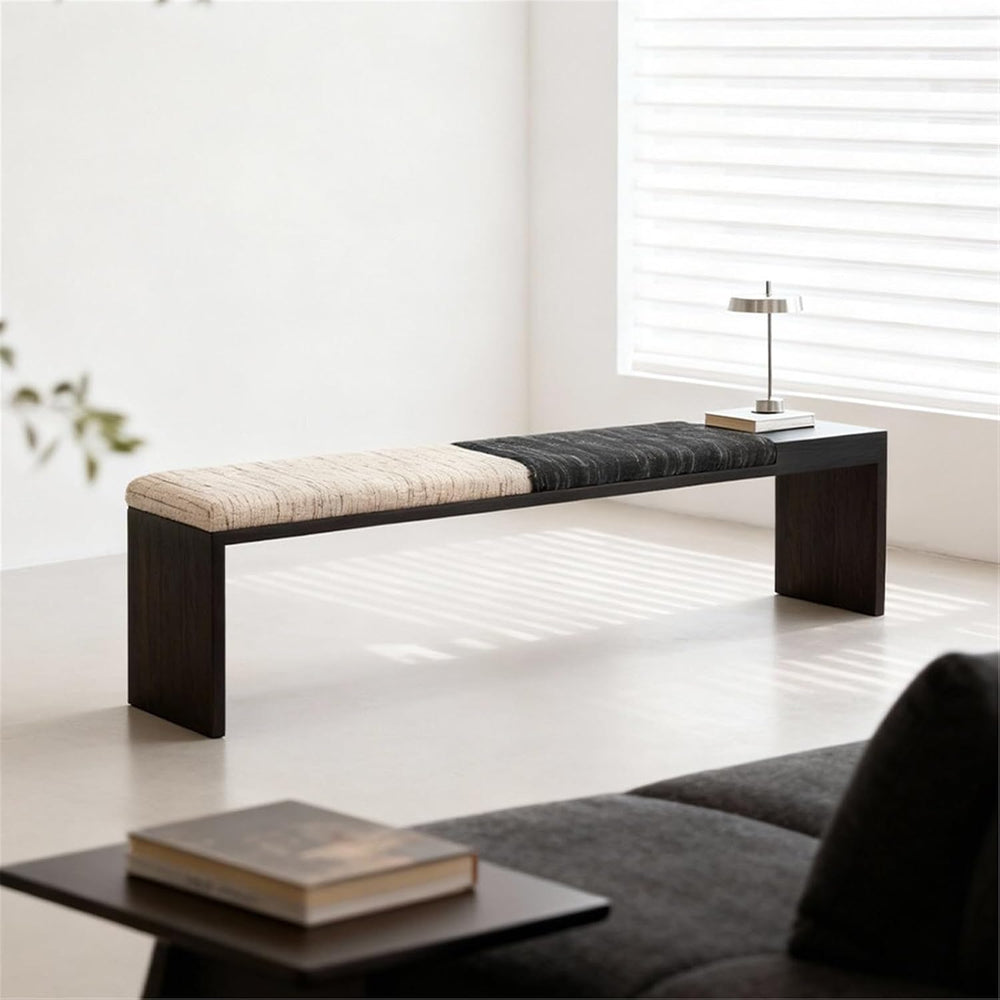 Modern Fabric Bench for Office Area Casual Dressing Room Bedroom Wooden Bed e...