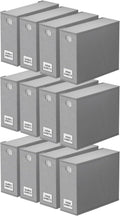 SpaceAid 12 Pack Bed Sheet Organizers and Storage, Foldable Sheet Organizer for Linen Closet, Sheets Set Folder Keeper with Window XL (Queen & King Size) Bedding Container (Gray, 12 Pack)