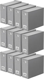 SpaceAid 12 Pack Bed Sheet Organizers and Storage, Foldable Sheet Organizer for Linen Closet, Sheets Set Folder Keeper with Window XL (Queen & King Size) Bedding Container (Gray, 12 Pack)