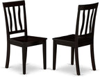 East West Furniture ANTI5-CAP-W 5 Piece Dinette Set for 4 Includes a Round Kitchen Table with Pedestal and 4 Dining Chairs, 36x36 Inch, Cappuccino