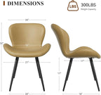 Nalupatio Dining Chairs Set of 6, Modern Dining Room Chairs Comfy Backrest Thick Upholstered Kitchen Chairs 19IN Height with Metal Legs Beige（Pu Leather）