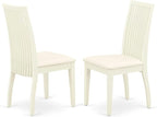 East West Furniture DOIP7-LWH-C 7 Piece Kitchen Table Set Consist of a Rectangle Dining Table with Butterfly Leaf and 6 Linen Fabric Upholstered Dining Chairs, 42x78 Inch, Linen White