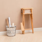 Tall Directors Chairs Foldable, Makeup Solid Wood Frame and Canvas Seat, Portable Footrest, Makeup(Black,85cm/33in)