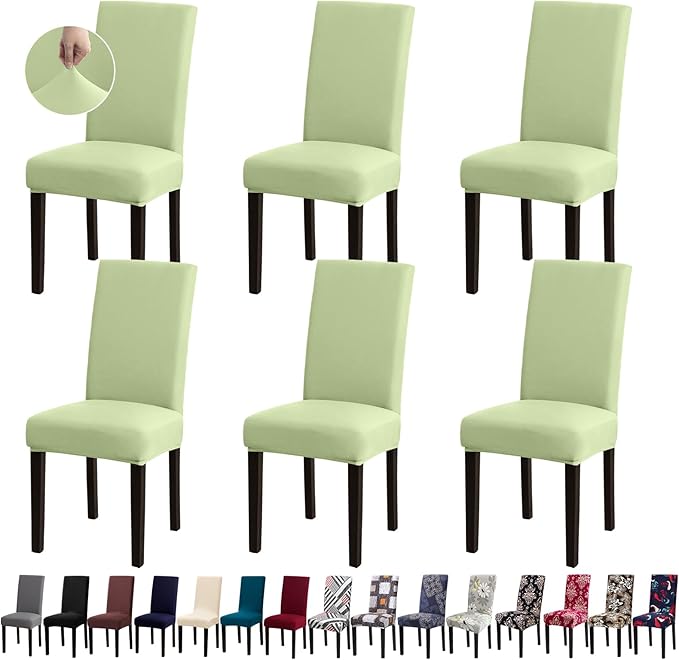 Chair Covers, Stretch Kitchen Chair Covers/Dining Room Chair Covers Set of 6, Removable Washable Dining Chair Slipcovers for Home, Hotel, Banquet