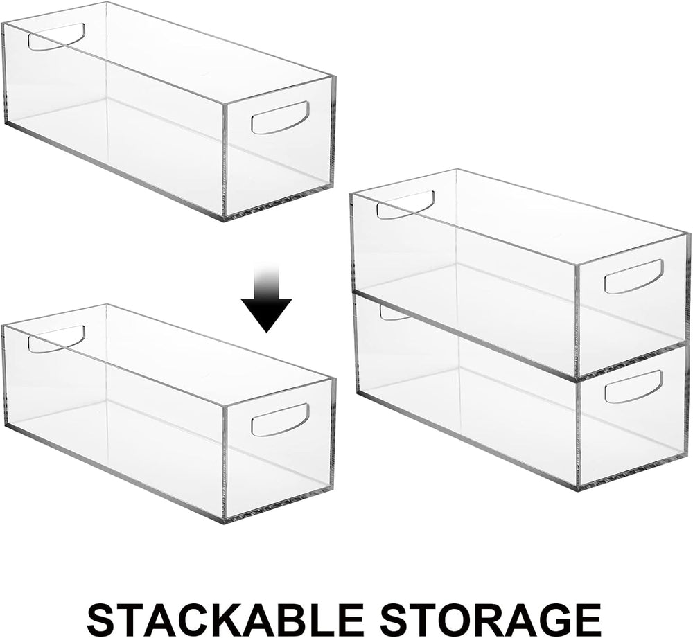 Frcctre 2 Pack Acrylic DVD/CD Storage Box, Clear DVD Holder Case with Handles...