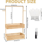 Extra Large Kids Clothing Rack for Toddler, Pet Clothes Rack with Double Storage Baskets & Hanging Rod, Baby Clothes Closet Stand for Nursery Room