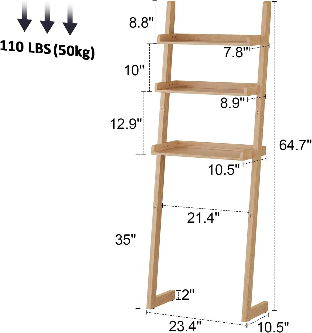 Over The Toilet Storage Shelf Wood, 3-Tier Above Toilet Organizer Rack, Freestanding Above Toilet Shelf for Bathroom, Laundry, Space Saver, Natural Color.