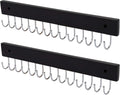 Wall Mounted Necklace Holder, Classic Style Necklace Holder, Tangle-Free Wall Jewelry Organizer with 28 Hooks(2 Packs,Black)