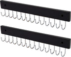 Wall Mounted Necklace Holder, Classic Style Necklace Holder, Tangle-Free Wall Jewelry Organizer with 28 Hooks(2 Packs,Black)