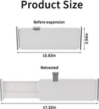 Drawer Dividers 1 Pack Short 11.3-17 Inch Long 4 Inch High | Expandable Dresser Organizer, Stackable Plastic Separators, Spring Loaded with Silicone Pads