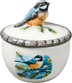 Bits and Pieces Chickadee Jewelry Box for Women Small Trinket Box with Bird Figurine Lid - Decorative Boxes for Home Decor