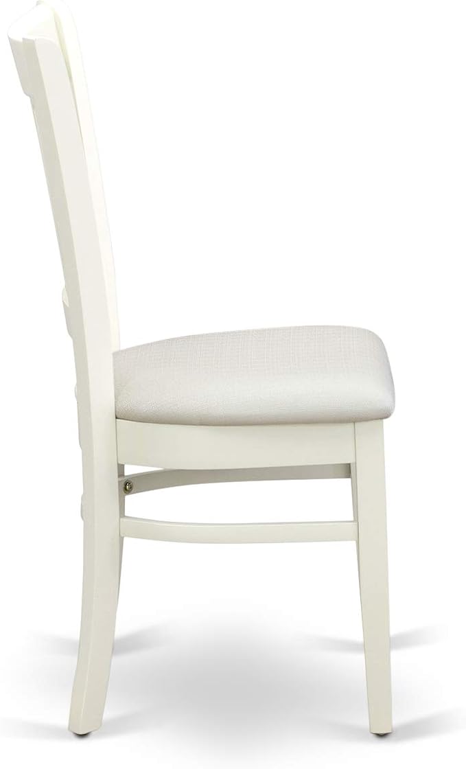 East West Furniture VAVA5-LWH-C 5 Piece Dinette Set for 4 Includes an Oval Dining Table with Butterfly Leaf and 4 Linen Fabric Dining Room Chairs, 40x76 Inch, Linen White