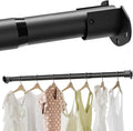 Closet Rods for Hanging Clothes, 16.5 to 88 Inches Stepless Adjustable Closet Rod, Heavy Duty Clothes Hanging Rod for Closet Wardrobes Laundry
