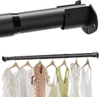 Closet Rods for Hanging Clothes, 16.5 to 46 Inches Adjustable Metal Closet Rod, Heavy Duty Clothes Hanging Rod for Closet Wardrobes Laundry