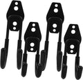 4pcs Heavy Duty Garage Hooks Wall Mounted Storage Organizer with Anti-Slip Coating for Hanging Garden Tools Ladders Bikes and Hoses Easy Install Black Utility Rack