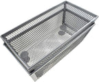HAHIYO Stackable Mesh Tray Cup 6 x 3 x 2 inches Sturdy Container for Desk Drawer Organizer Collection for Home Office School kitchen Soft Foam Feet No Sharp Edges 2 Pack Silver