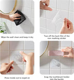 5 Slots Toothbrush Holder Wall Mount with Cover, Self Adhesive Toothbrushes Storage Organizer Perfect for Dorm Bathrooms and Shower, Holds 5 Toothbrushes. (Pink)