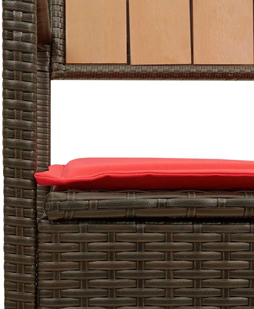 PE Rattan Patio Storage Bench with Cushion, Outdoor Seat for Cushions and Gar...