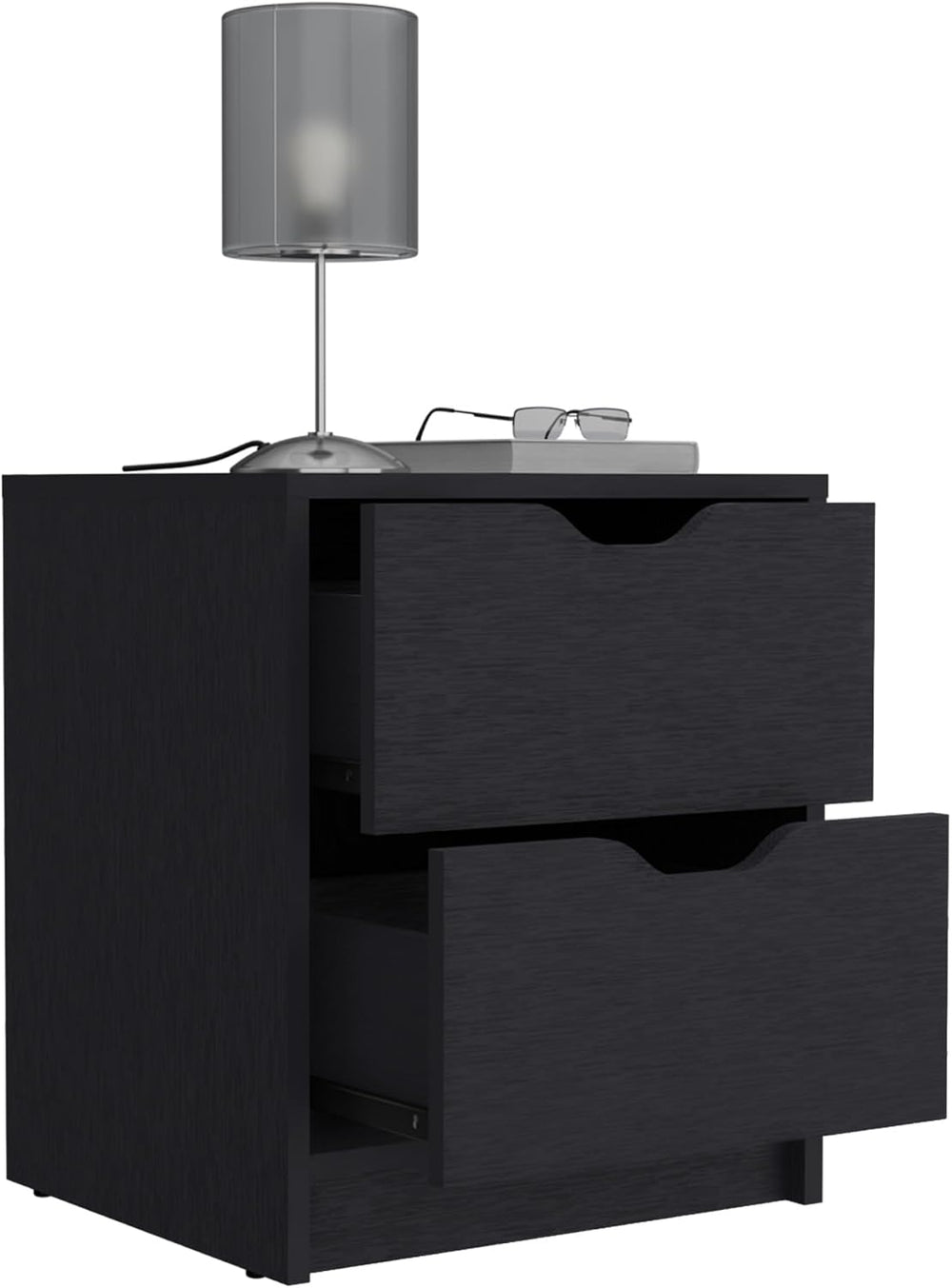 2 Drawers Nightstand, End Table, Side Table Pull Out System,for Small Spaces