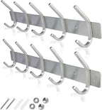 GlazieVault Coat Rack Wall Mount - Stainless Steel (2 Pack) - Heavy Duty Hooks for Hat, Towel, Robes, Jacket, Clothes - Bathroom, Entryway Hanger