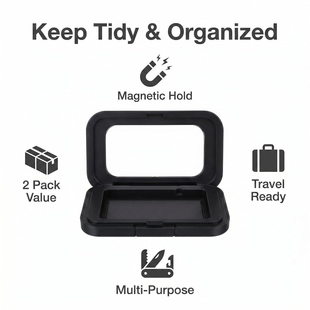 2 Pcs Magnetic Bobby Pin Holder - Portable Strong Magnet Organizer for Hair Pins, Paperclips & Metal Accessories, Travel Friendly for Makeup Bag, Vanity & Office
