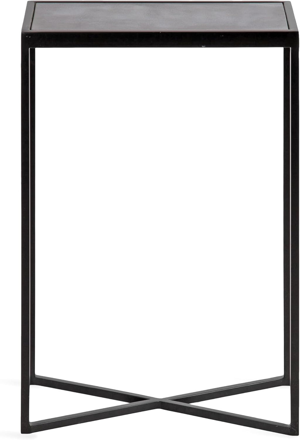 Kate and Laurel Jaspur Modern Slim Side Table, 16 x 8 x 24, Black Marble and ...