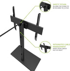 Kanto TTS140 Tabletop TV Stand for 40" to 90" TVs | Supports up to 125 lb | Height Adjustable | Swivels up to 32° | Tilts -5° | Black