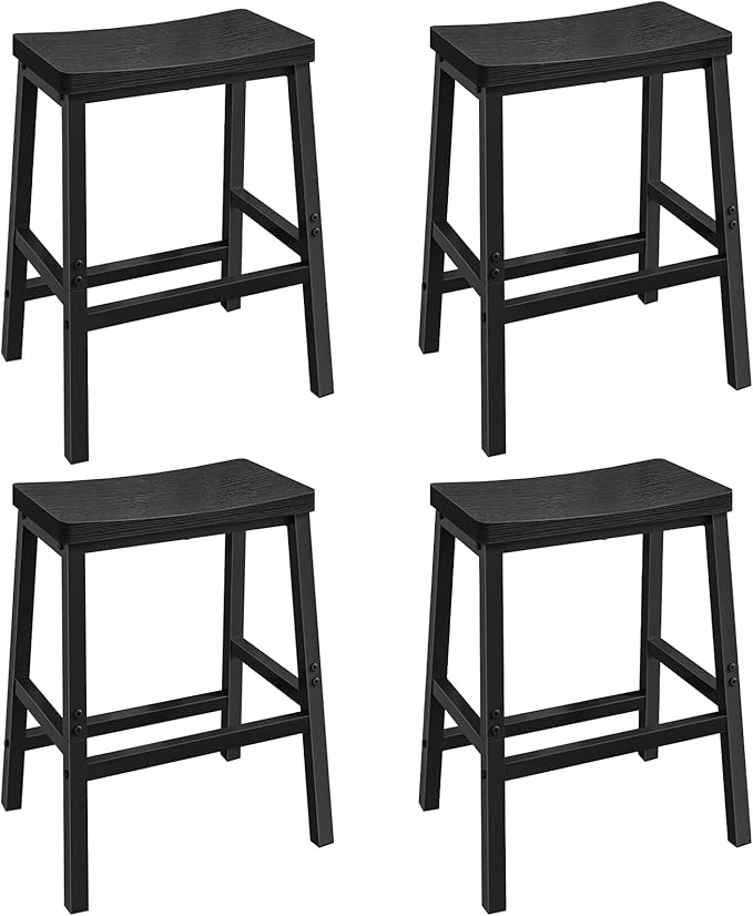 HOOBRO Bar Stools Set of 4, Counter Height Bar Stools, 23.6'' Bar Cha...
