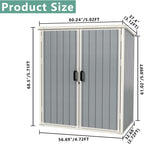 Aoxun Outdoor Storage Shed 5 x 3FT, Resin Shed with Floor and Lockable Door, Plastic Sheds for Garbage Can, Tool, Accessories, Lawn, Garden - Grey