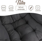 Tiita Lazy Chair, Modern Large Accent Lounge Armchair, Comfy Leisure Sofa Reading Chair with Footrest for Bedroom, Living Room, Dorm Rooms, Garden and Courtyard, Dark Grey