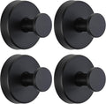 Suction Cup Hooks for Shower No-Drill Bathroom Hooks for Towels, Robes, Loofah Mountable on Bathroom Walls, Kitchen, Glass, Mirrors, Tile and Smooth,Non-Porous Surfaces (4, Matte Black)