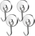 MIKEDE Magnetic Hooks Heavy Duty, 120LB Swivel Swing Strong Magnetic Hooks Cruise,Neodymium Hook Magnets for Home, Kitchen, Workplace, Metal Door, Office and Garage - Pack of 4