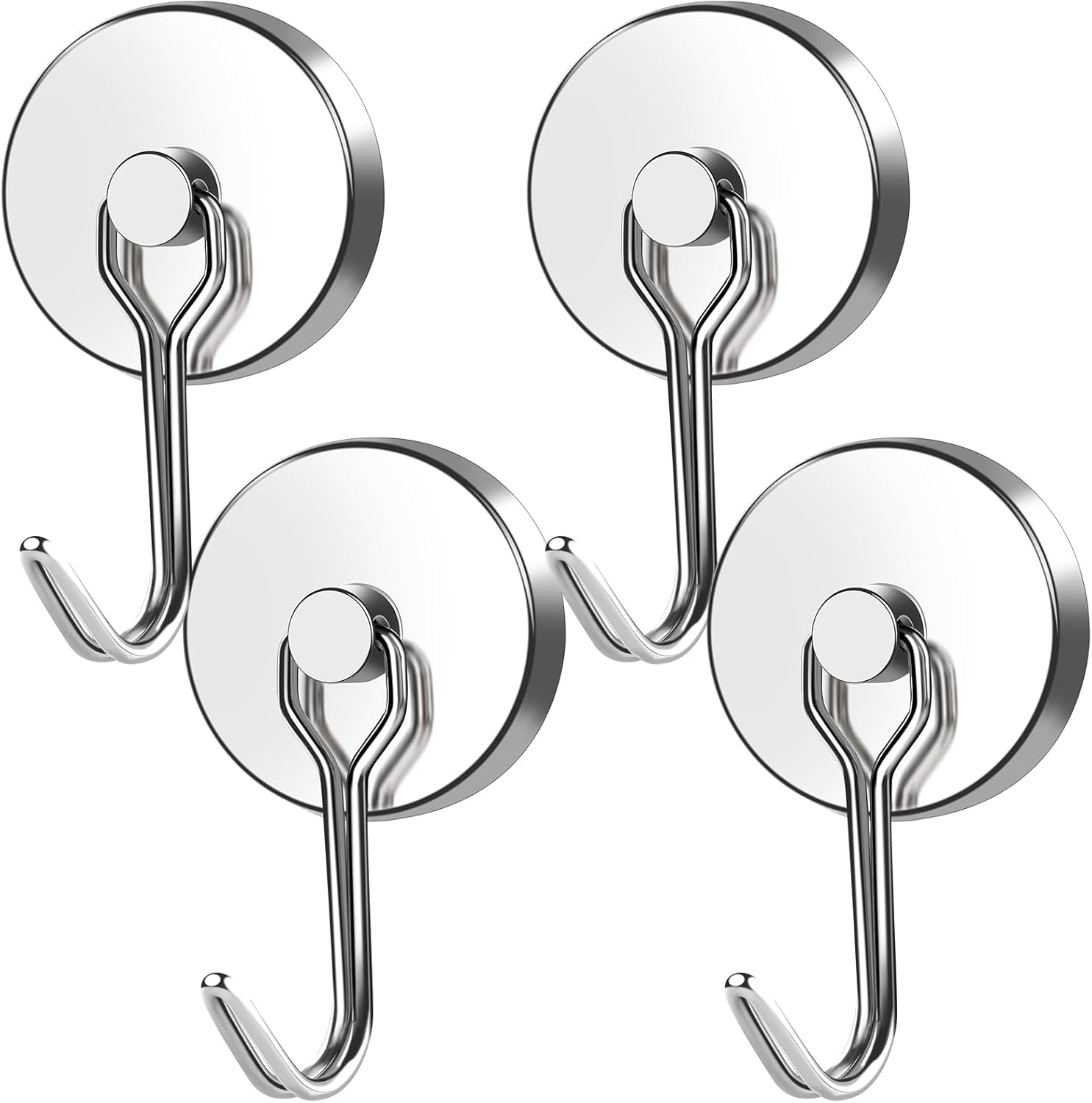 MIKEDE Magnetic Hooks Heavy Duty, 120LB Swivel Swing Strong Magnetic Hooks Cruise,Neodymium Hook Magnets for Home, Kitchen, Workplace, Metal Door, Office and Garage - Pack of 4