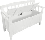 OSP Home Furnishings Metro Mission Style Wood Entry Way Bench with Storage, Sierra Snow White Finish