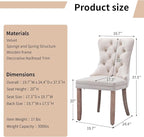 Modern Dining Chairs Set of 8, Tufted Upholstered Dining Chair with Solid Wood Legs, Beige Velvet Accent Chair, Sillas de Comedor, Kitchen & Dining Room Chairs (Beige, Velvet, 8Pcs)