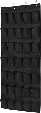 35Large Pockets Over The Door Shoe Organizer, Mesh Pockets Shoe Holder Rack, Capacity hanging shoe organizer，door shoe rack With 4 Metal Hook.