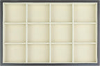 uxcell Velvet Jewelry Organizer Trays with Removable Dividers for Drawers, Jewelry Organizer Drawer Inserts Container Display Case 12 Grid Tray Black