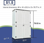 Kinying Outdoor Storage Cabinet, Vertical Storage Shed Perfect to Store Patio Furniture, Garden Tools Accessories,Bike,Beach Chairs and Lawn Mower, 4x2.5 Feet off-white-02B