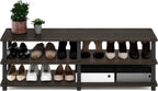 Furinno 14038DBR/BK TST No Tools 3-Tier Wide Shoe Storage Rack, Dark Brown/Black 47 Inch
