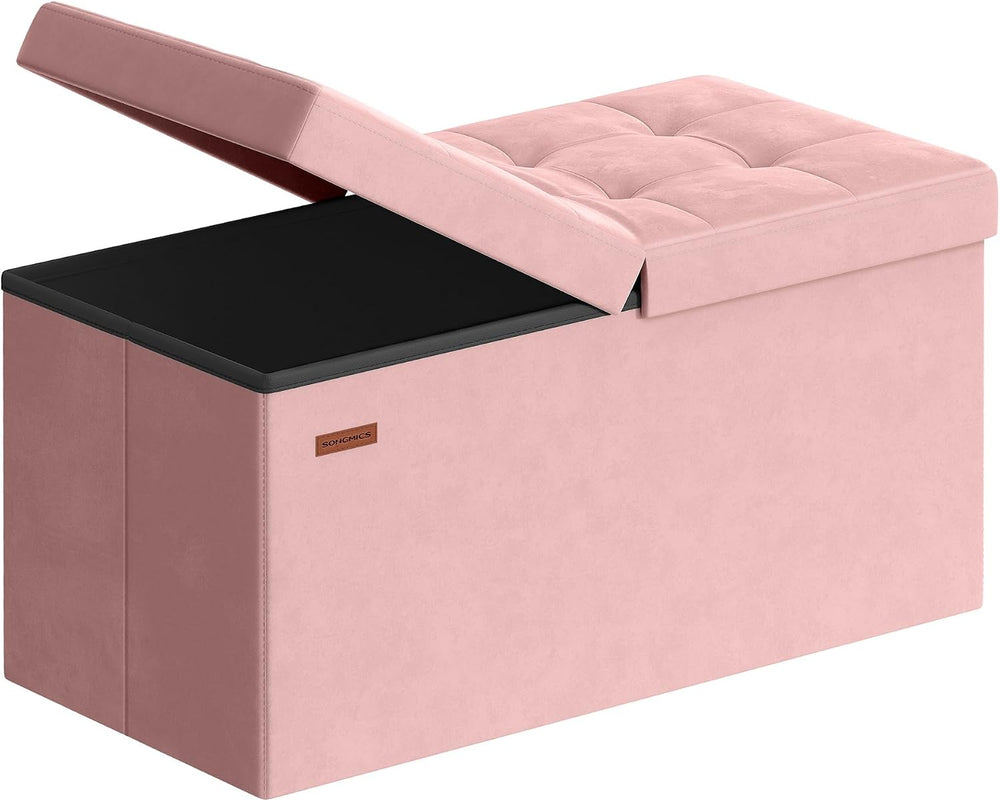 SONGMICS Mazie Collection - 30 Inches Storage Ottoman, Foldable Storage Bench...