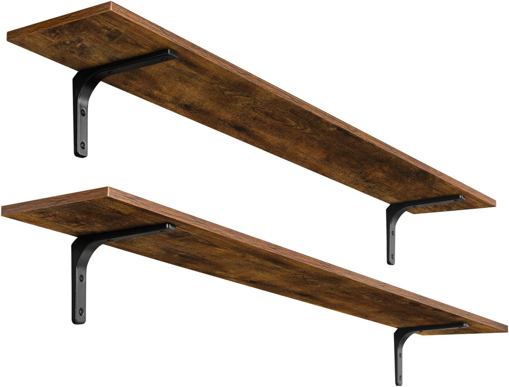 DINZI LVJ Long Wall Shelves, 55.1Inch Wooden Wall Mounted Shelves, Set of 2
