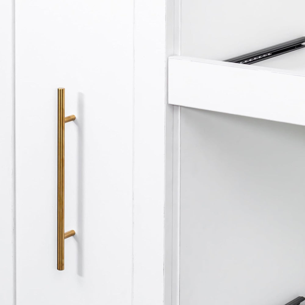 LUMISOL Farmhouse Kitchen Pantry Cabinet with Pull-Out Multi-ttier Storage Sh...
