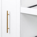 ZeHuoGe Kitchen Pantry Cabinet with Multi-Functional Pull-Out Multi-Tier Storage Shelf, Storage Cabinet with 4 Doors,Pantry Organizers for Kitchen,Dining Room (White)