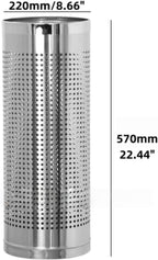 Stainless Steel Umbrella Stand Umbrella Storage Bin Space-Saving Perforated for Home Office Entryways Hotels (A)