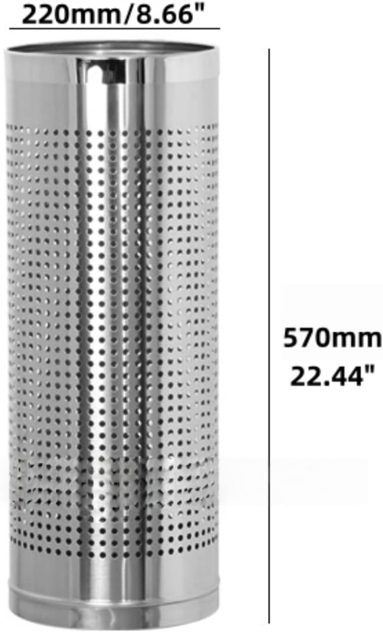 Stainless Steel Umbrella Stand Umbrella Storage Bin Space-Saving Perforated for Home Office Entryways Hotels (A)